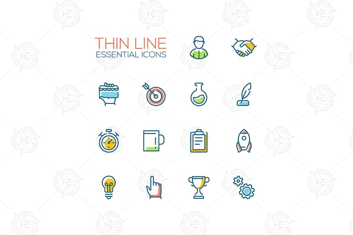 Business, Finance Symbols - thin line icons