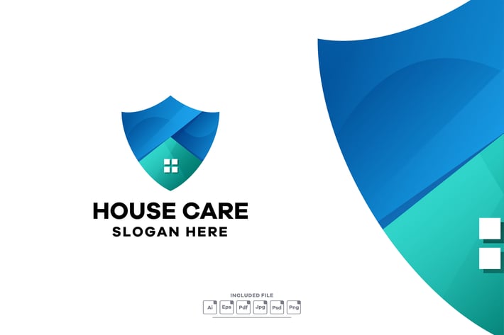 House Care Gradient Logo Template