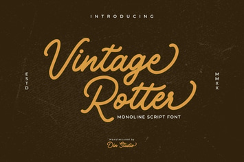 Vintage Rotter-Monoline Script Font
