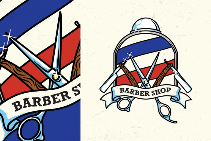 Barber Shop Vintage Badge