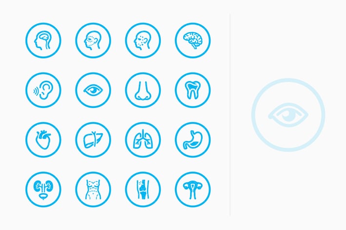 Medical Specialties Icons Set 1 - Blue Circles