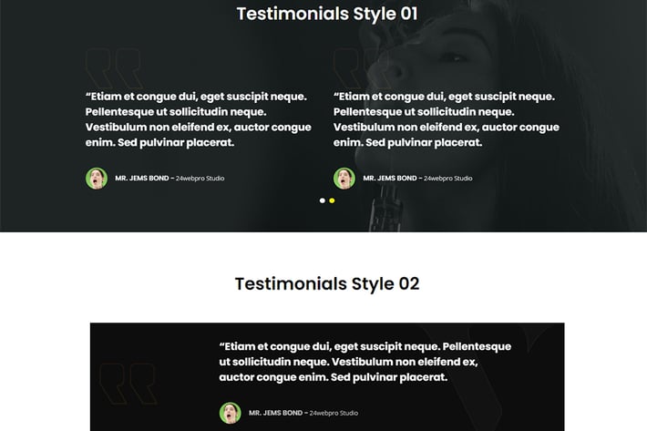 Testimonials widget For Elementor