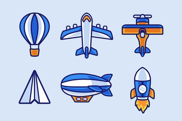 paper plane and air Transportations collection