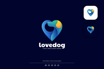 Love and Dog Gradient Logo