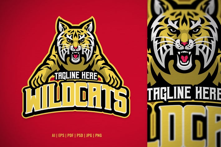 Wildcat Mascot Logo in Sport Style