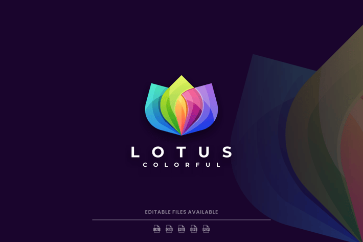Lotus Gradient Colorful Logo