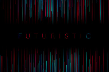 Blue red abstract lines technology background