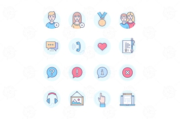 Social media - modern line design style icons set