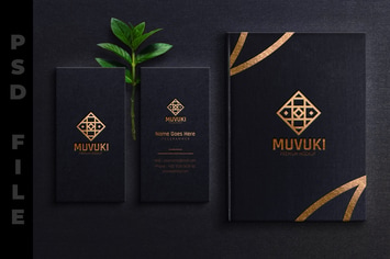 Book and Business Card Package Mockup