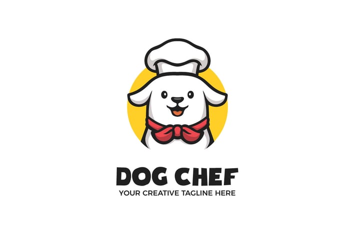 Cute Dog Chef Cartoon Mascot Logo Template