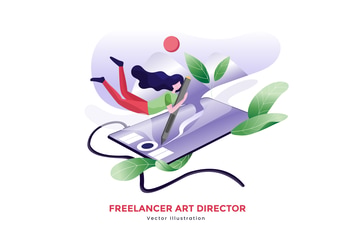 Freelancer art director vector illustration