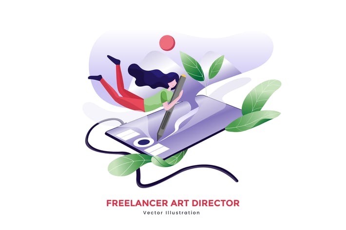 Freelancer art director vector illustration