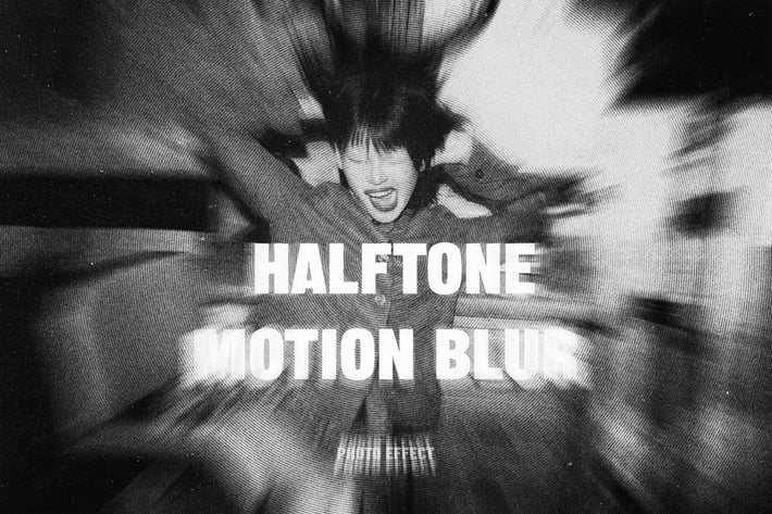 Halftone Radial Motion Blur Photo Effect