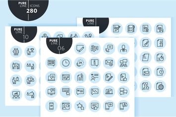 Set of  Thin Line Icons. 