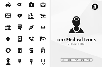 100 Medical minimal icons