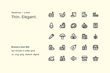 Grocery Icon Set - Linea