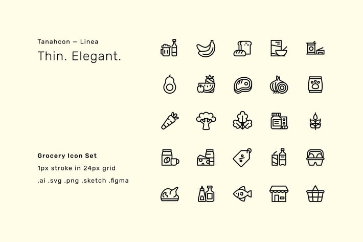 Grocery Icon Set - Linea