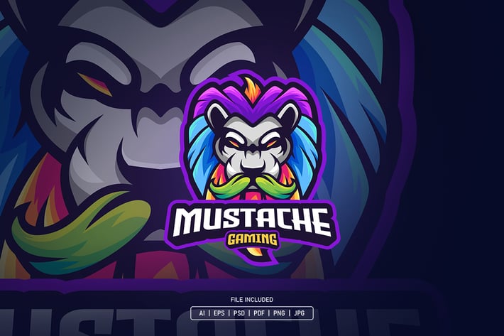 Lion colorful esport  logo
