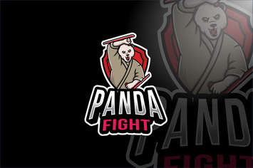 Panda Fight Esport Logo Template