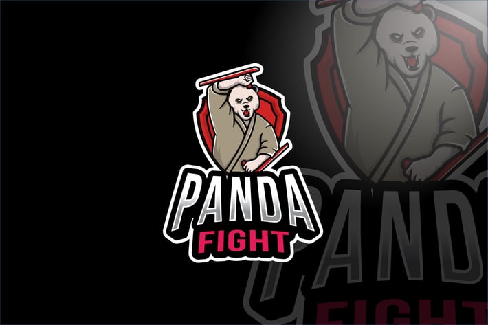 Panda Fight Esport Logo Template
