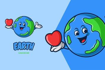 Earth - Mascot Logo