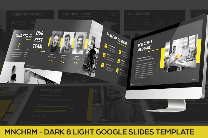 Mnchrm - Dark & Light Google Slides Template