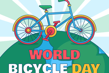 World Bicycle Day With Earth Illustration