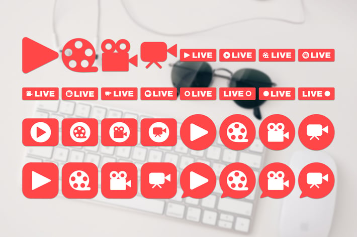 Social Live Stream Icons Set