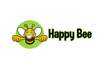 Happy Bee - Bee Character Mascot Logo