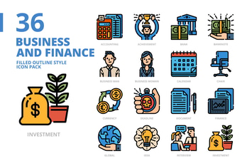 Business and Finance Filled Outline style
