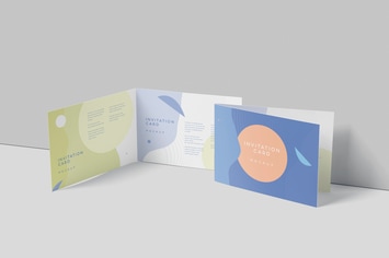 Bi-fold A6 Invitation Card Mockups