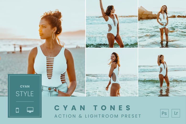 Cyan Tones Action & Lightroom Preset