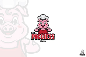 Piggies Chef Cartoon Mascot Logo