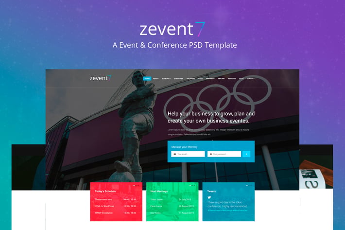 Zevent - Conference & Event PSD Template