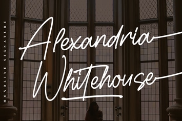 Alexandria Whitehouse Monoline Signature Font