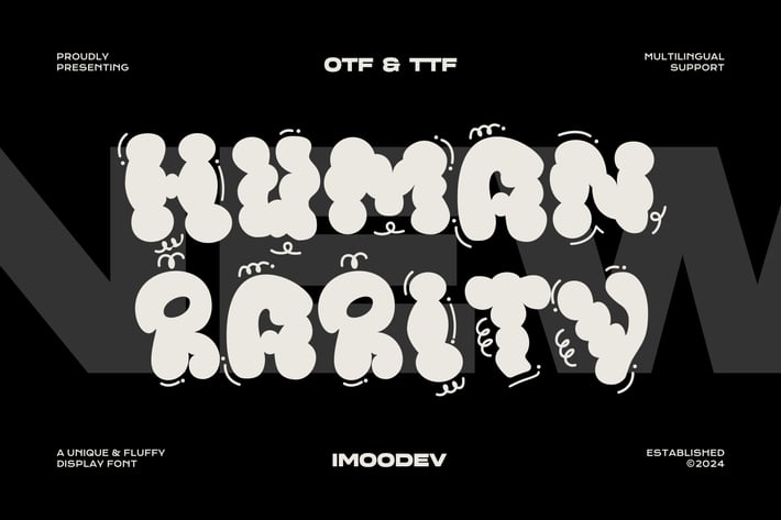 Human Rarity - Cloud Bubbles Font