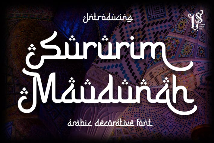 Sururim Maudunah - Arabic style decorative font