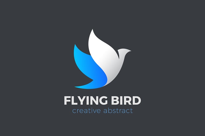 Logo Flying Bird Abstract Dove Elegant design