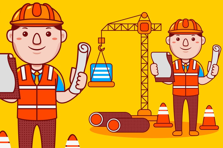 Engineer Profession Cartoon Vector