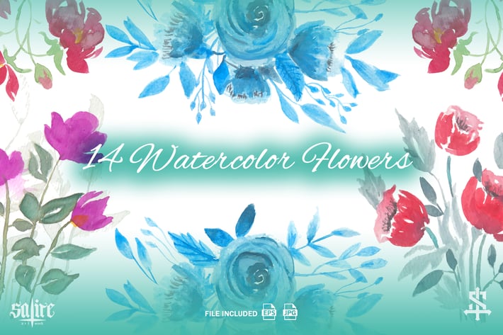 Watercolor Flowers Pack
