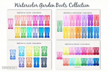 Watercolor Garden Boots Collection