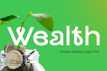 Wealth - Unique Display Logo Font