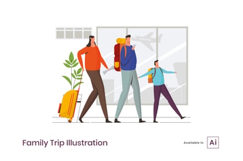 Family Trip Illustration