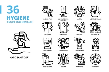 Hygiene Outline Style Icon Set