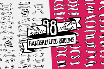 98 Handsketched Vector Ribbons