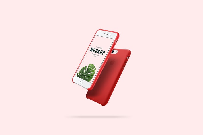 iPhone Red Mockup 
