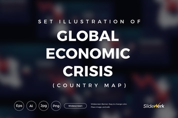 Set of 9 Global Economic Crisis Country Map