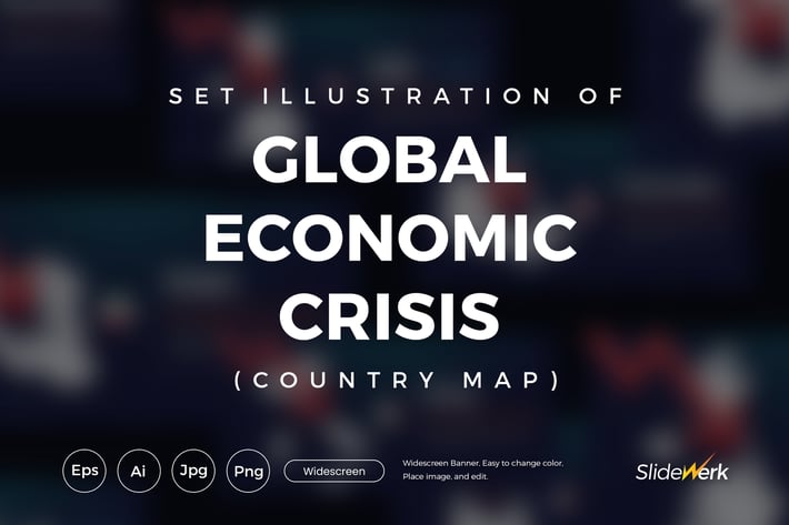 Set of 9 Global Economic Crisis Country Map