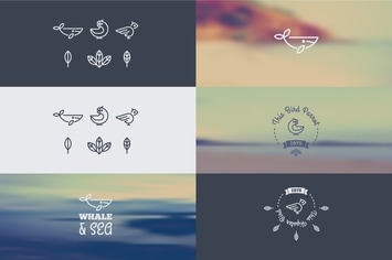 Logo with the Animals in the Style of Hipster. Tre
