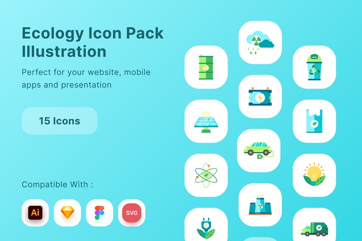 Ecology Icon Pack Illustration